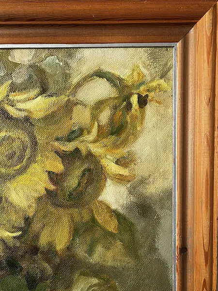 Image of "Sunflowers" by Анатолій Пономаренко, size: 60х50, made of Oil on hardboard, painting medium Photo 7 of 12.