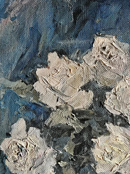 Image of White Roses by Анатолій Пономаренко, size: 41х59, made of Tempera on hardboard, painting medium, from Kyiv Photo 11 of 13.