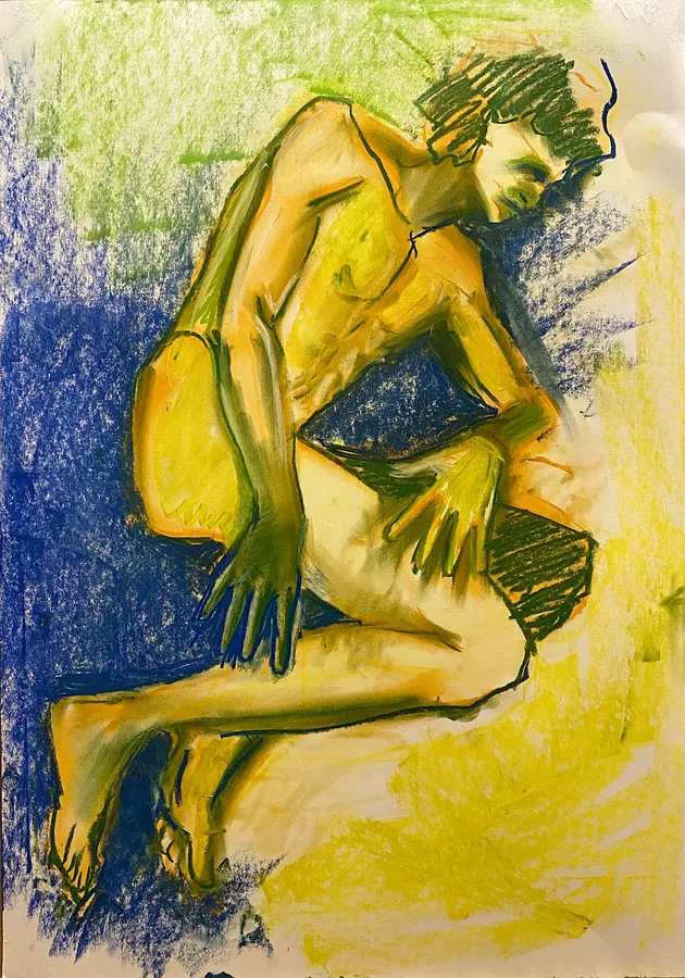 Image of Untitled by PEREBENDIA, made of Paper, oil pastel, fixative, dry pastel medium, from Lutsk, part of the Graphics by Vlad Lebed. series