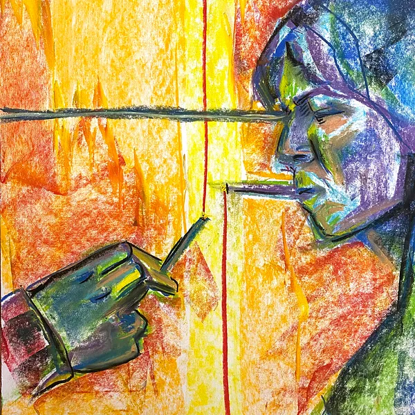 Image of Argument by PEREBENDIA, made of Paper, oil pastel, fixative, dry pastel medium, from Lutsk, part of the Graphics by Vlad Lebed. series, priced at $125