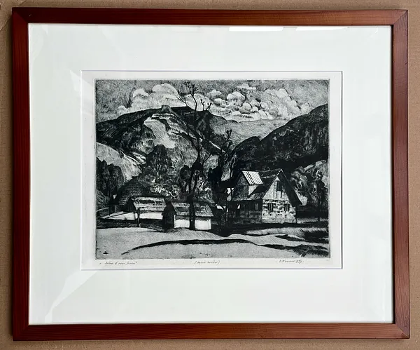 Image of Summer in the village of Yamni by Зеновій Кецало, size: 29,5х39, made of etching (print from a copper plate), etching medium, from Lutsk, priced at $300 Photo 2 of 12.