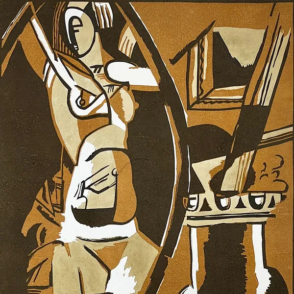 Image of Near the mirror by Дмитро Парута, size: 50х36, made of color linocut, engraving medium, from Lutsk, priced at $120